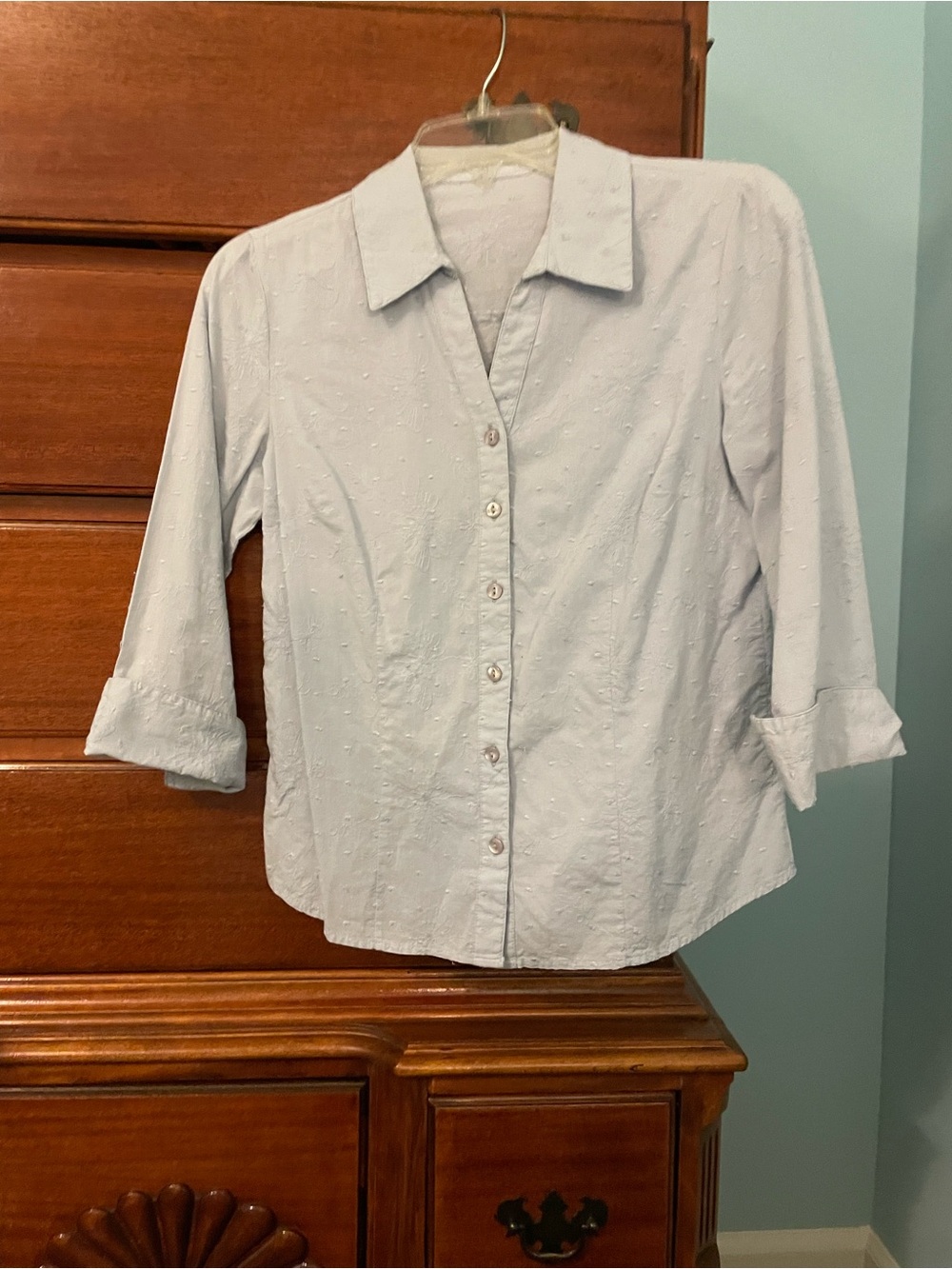 Coldwater Creek Light Lavender Embroidered Blouse